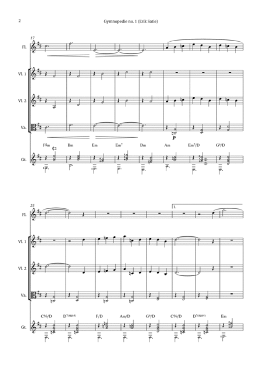 Gymnopédie no. 1 Gymnopédie no. 1 Chamber Music scores gallery preview page 2