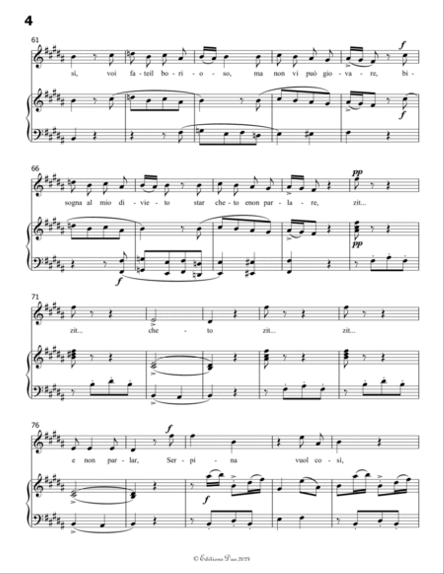 Stizzoso,mio stizzoso,by Pergolesi,in B Major Voice scores gallery preview page 6