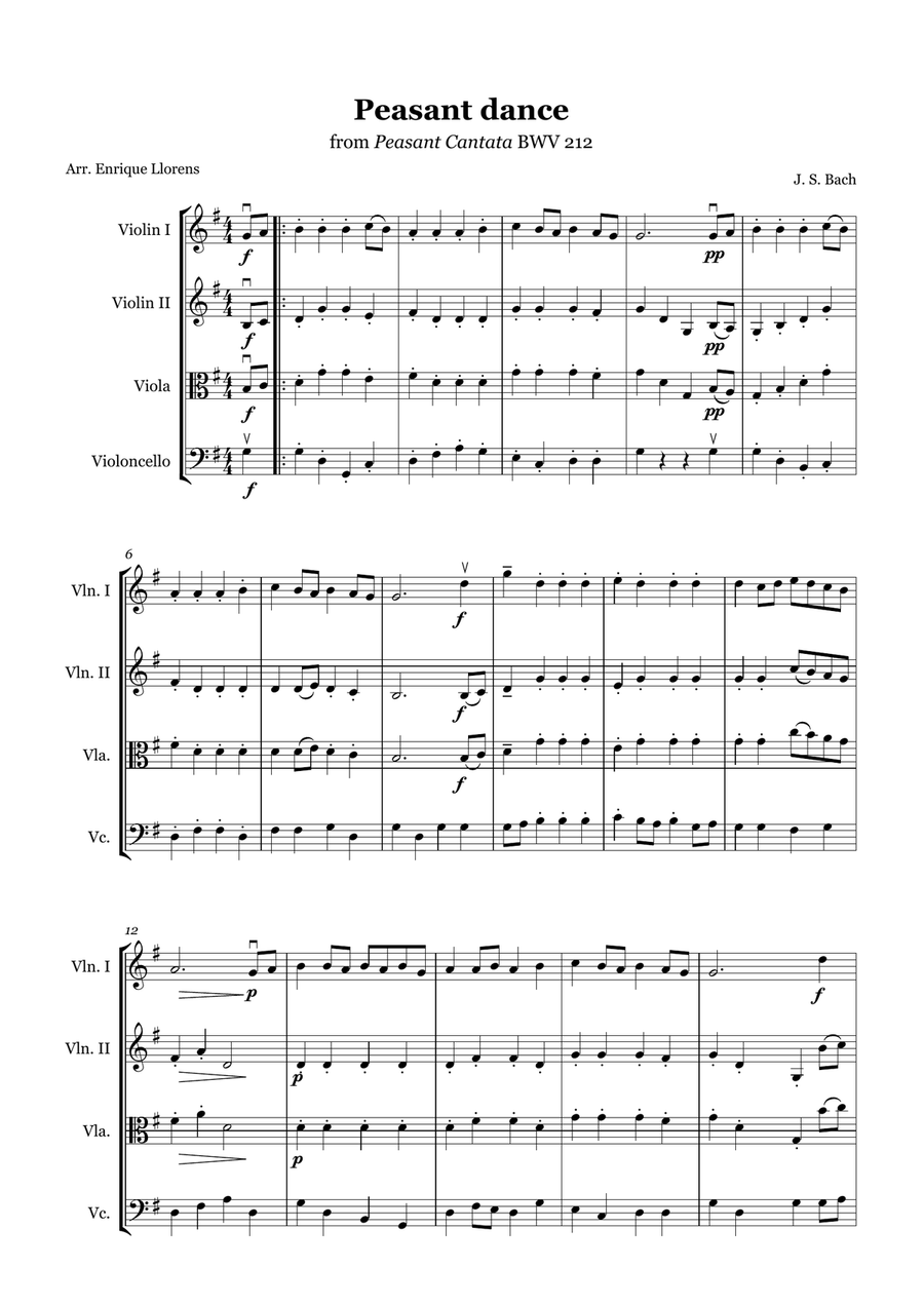 Peasant dance (from Peasant cantata) - Junior string orchestra String Orchestra scores gallery preview page 1