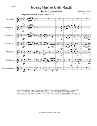 Book cover for Joyeuse Marche (Joyful March) for Clarinet Choir
