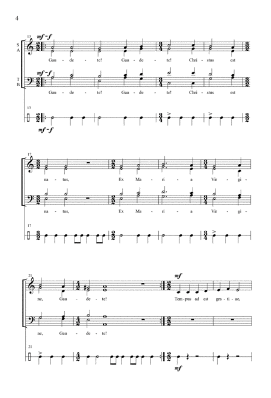 Gaudete, Christus Est Natus! 4-Part scores gallery preview page 2
