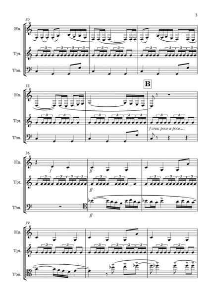 Ravel Bolero Arrange for brass trio (Trumpet, Horn, Trombone)