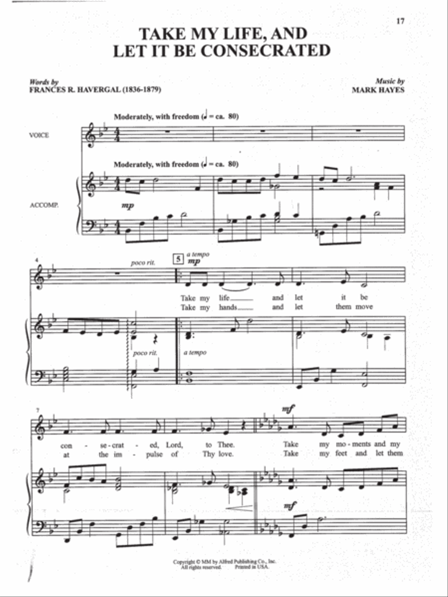 10 Hymns and Gospel Songs for Solo Voice - Medium Low (Book) Medium Voice scores gallery preview page 3