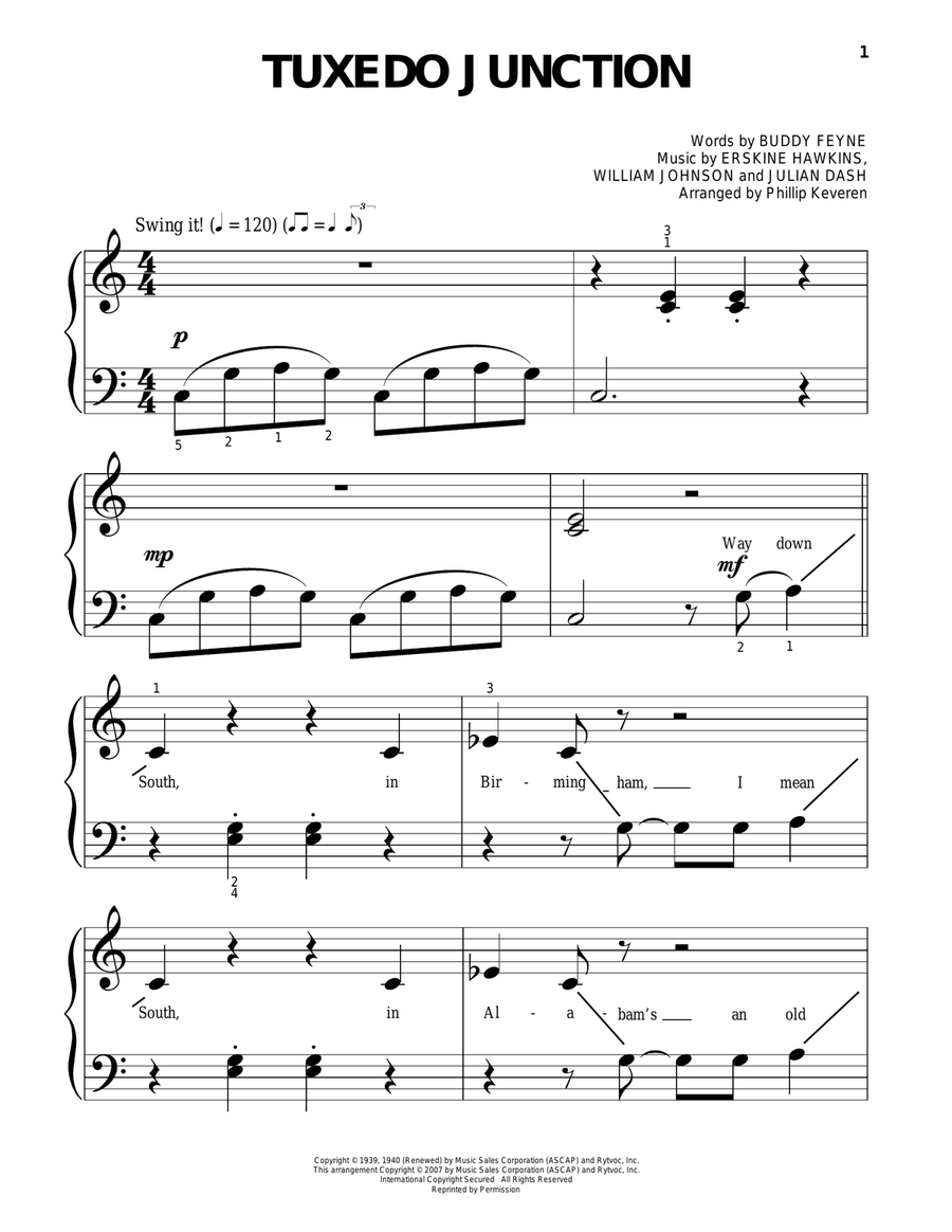 Tuxedo Junction (arr. Phillip Keveren) Easy Piano scores gallery preview page 1