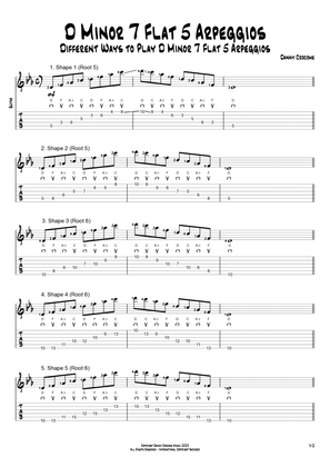 D Minor 7 Flat 5 Arpeggios (5 Ways to Play)