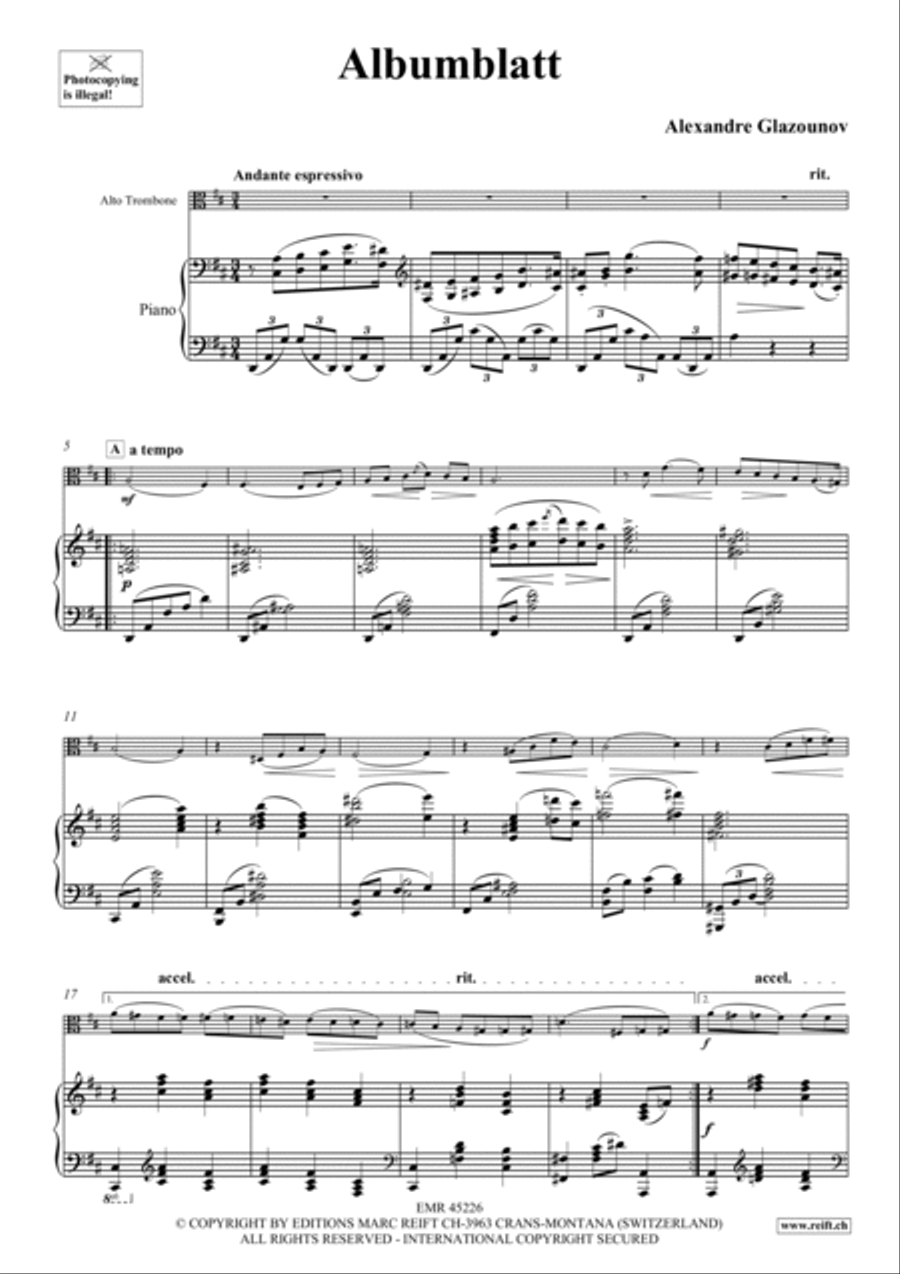 Albumblatt Piano Accompaniment scores gallery preview page 4