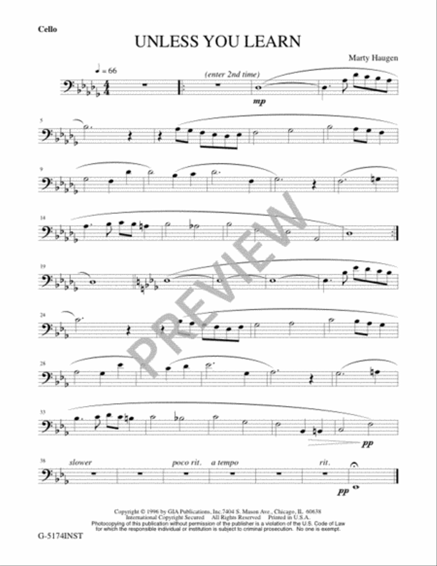 Unless You Learn - Instrument edition English Horn scores gallery preview page 3