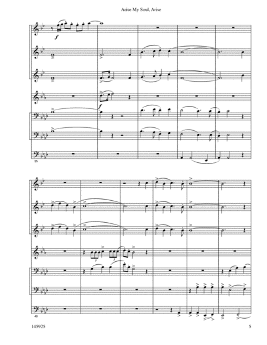 Arise, My Soul, Arise Brass Ensemble scores gallery preview page 6