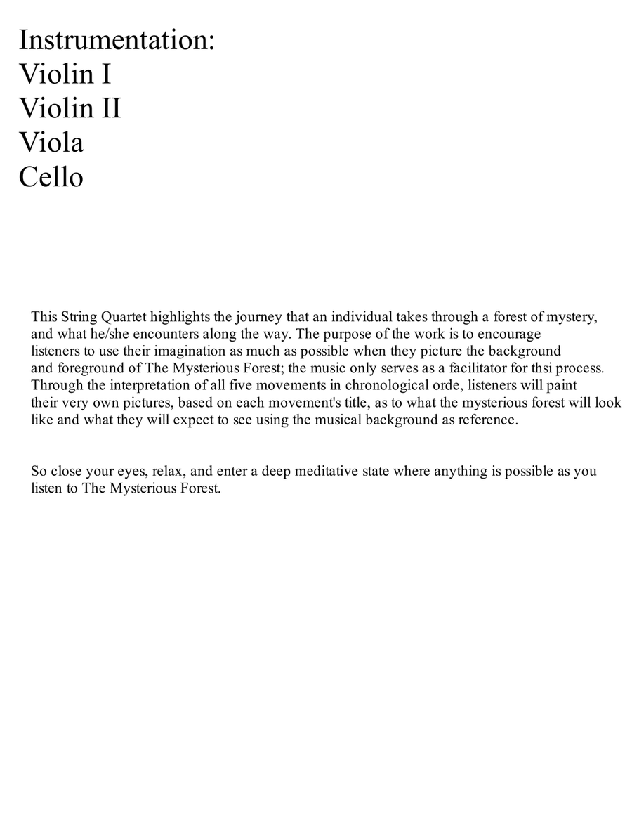 The Mysterious Forest String Quartet scores gallery preview page 2