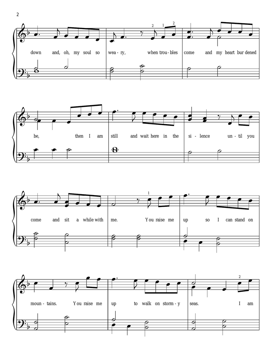 You Raise Me Up You Raise Me Up Easy Piano scores gallery preview page 2