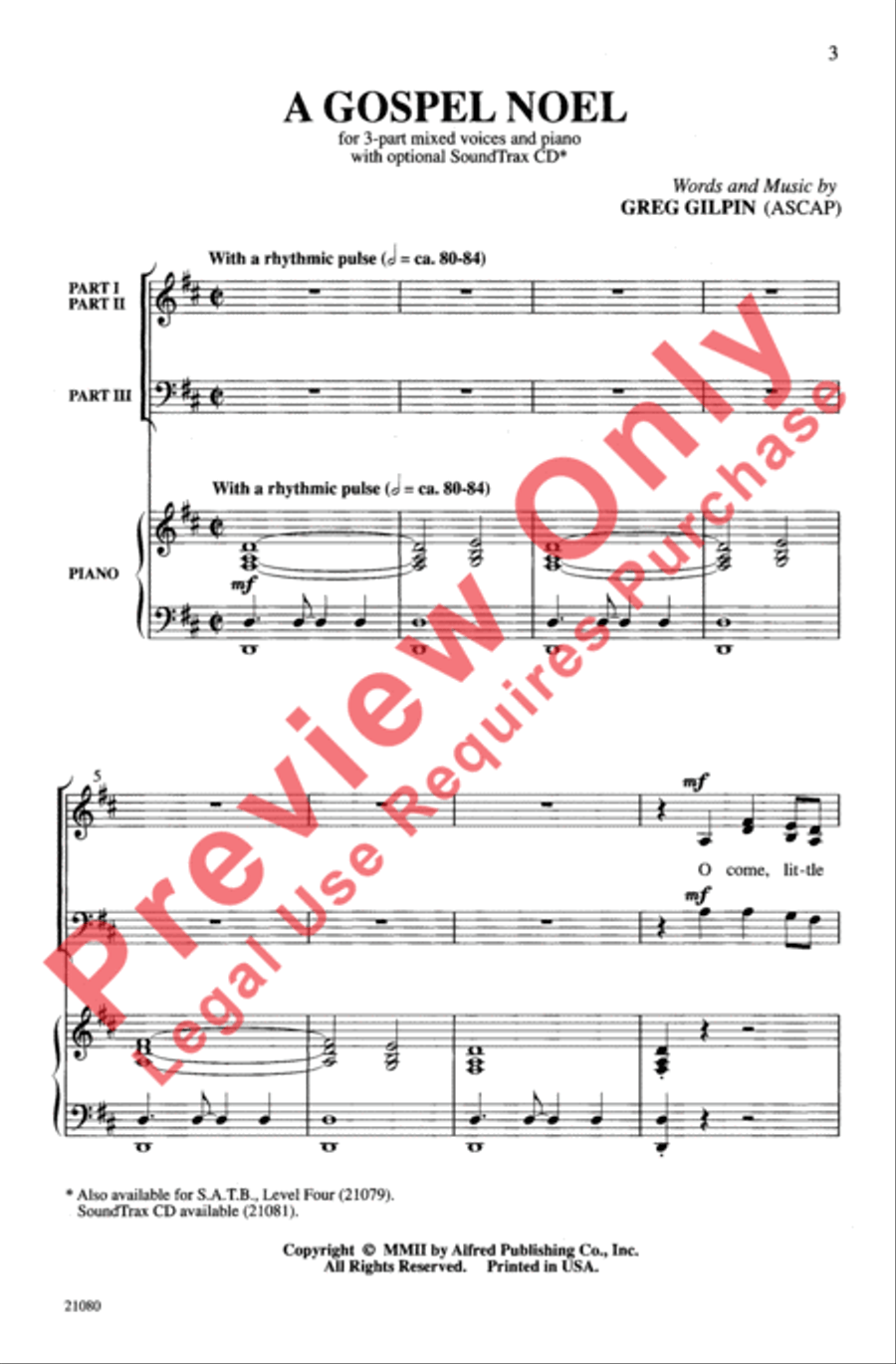 A Gospel Noel 3-Part scores gallery preview page 2