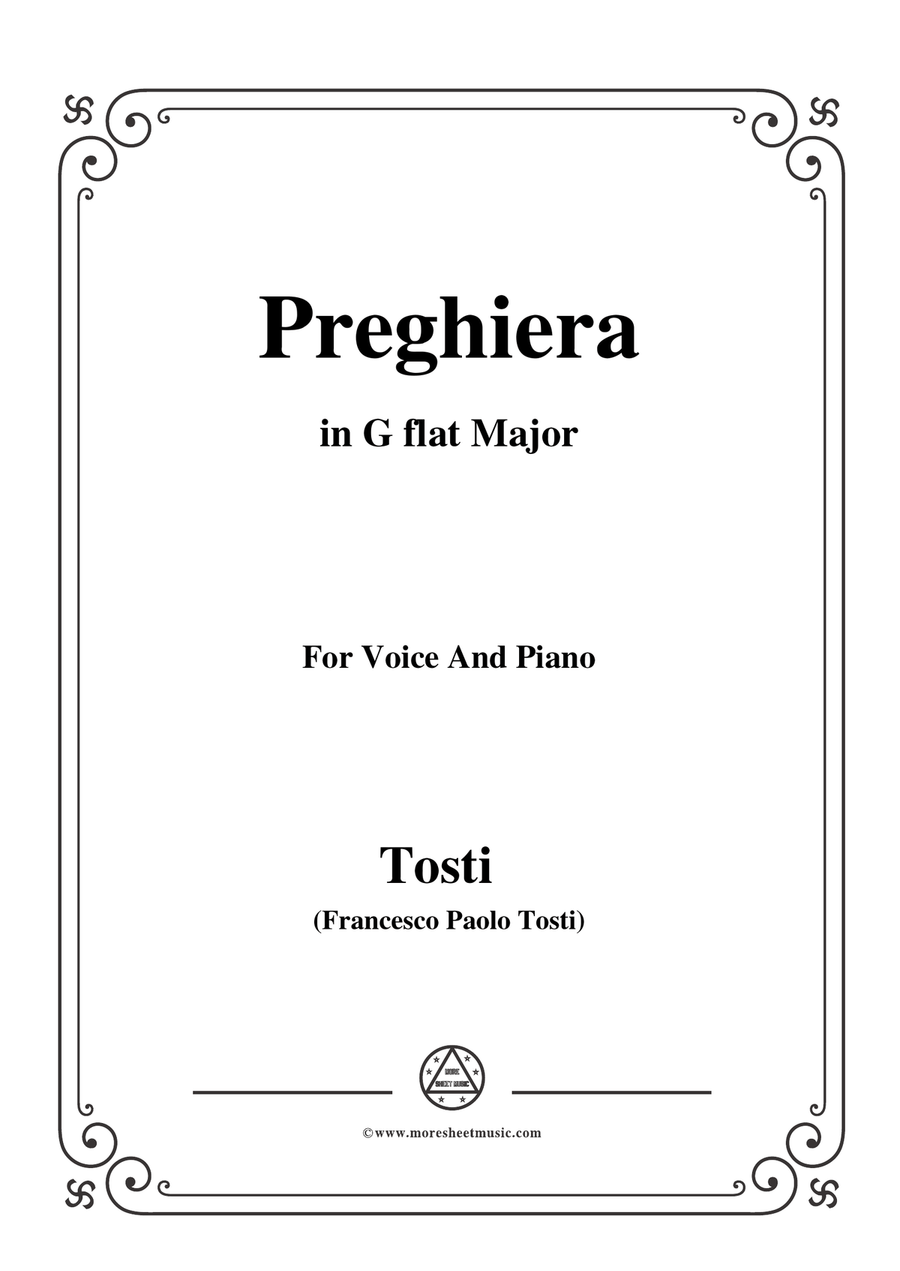 Tosti-Preghiera in G flat Major,for Voice and Piano