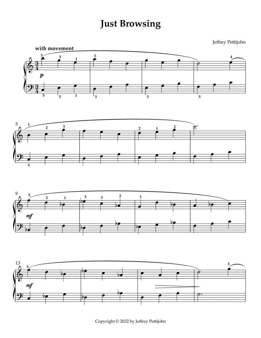 Just Browsing Easy Piano scores gallery preview page 1