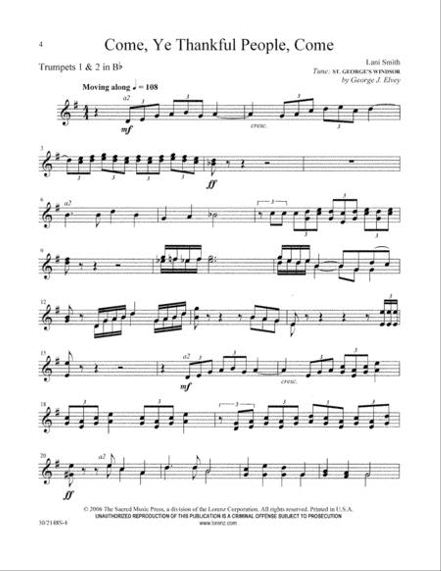 Fanfares and Finales for Congregational Singing - Brass and Timpani Parts Set of Parts scores gallery preview page 4