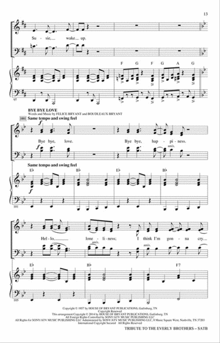 Tribute to the Everly Brothers 4-Part scores gallery preview page 6