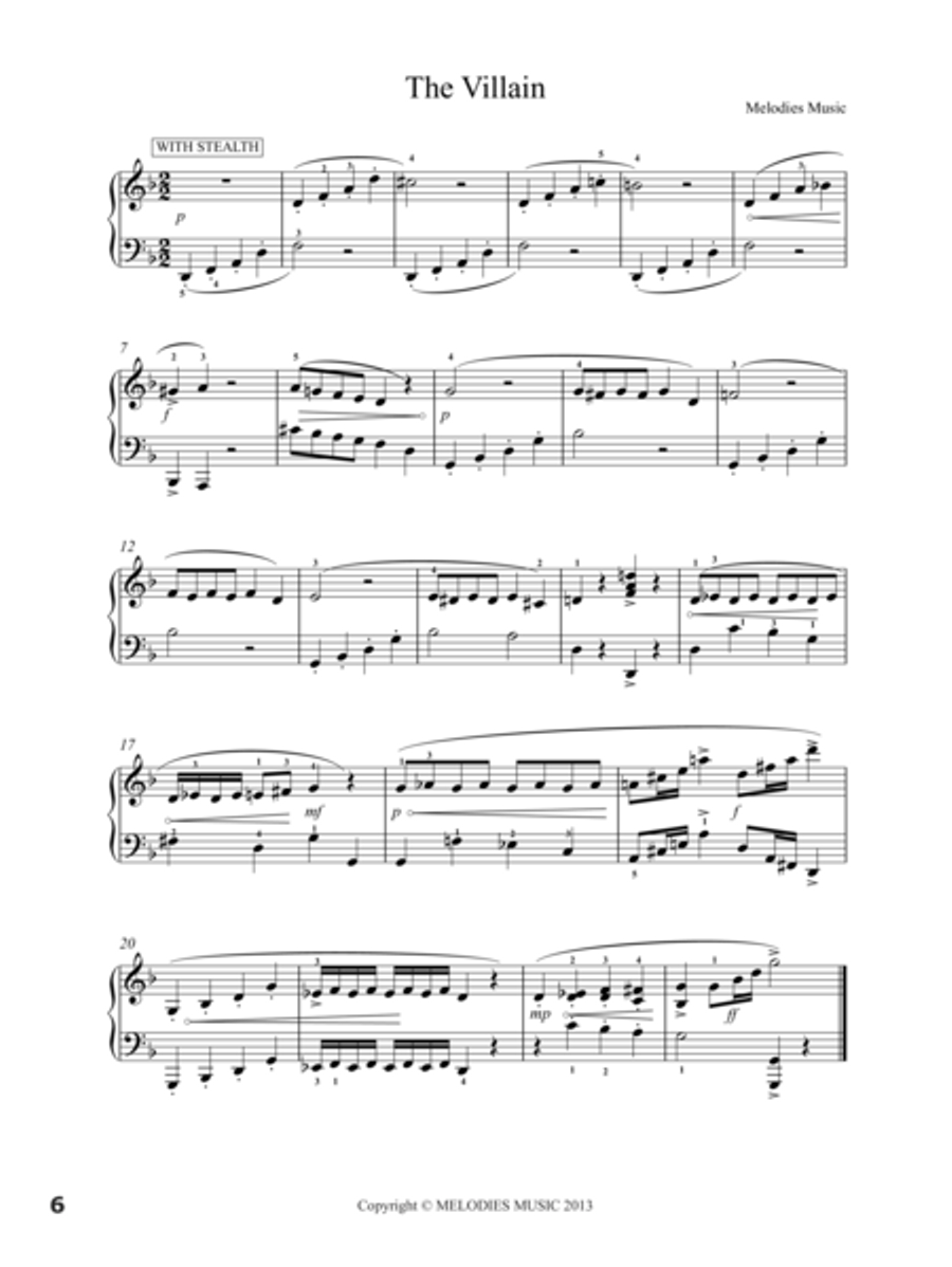 THE VILLAIN Piano Solo scores gallery preview page 1
