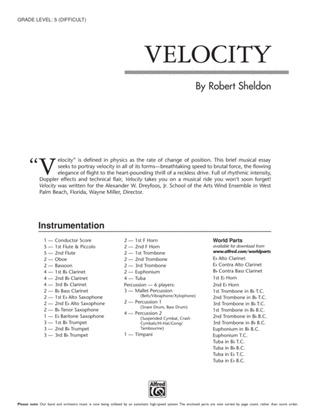 Book cover for Velocity: Score