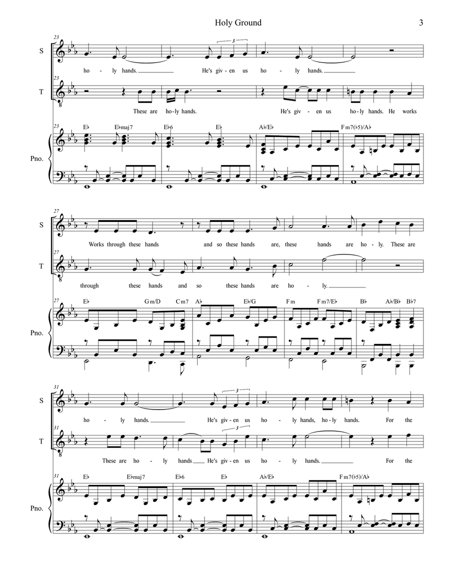Holy Ground Tenor Voice scores gallery preview page 3