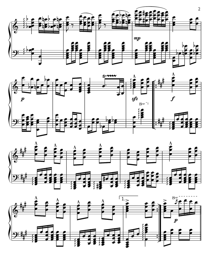 Turkish March (Rondo Alla Turca)-Ragtime Piano Arrangement Piano Duet scores gallery preview page 2