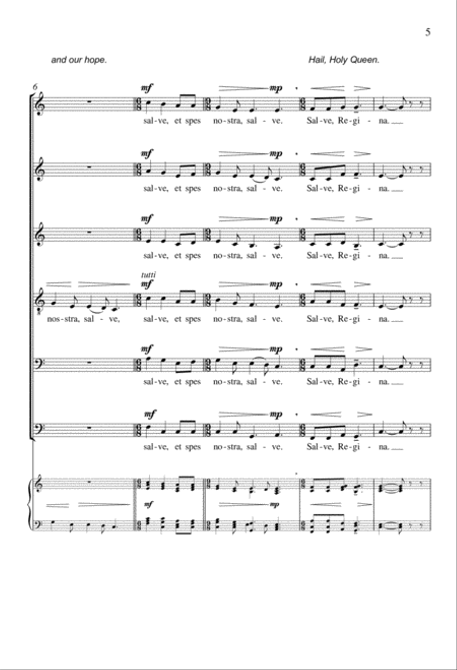 Salve Regina A Cappella scores gallery preview page 5