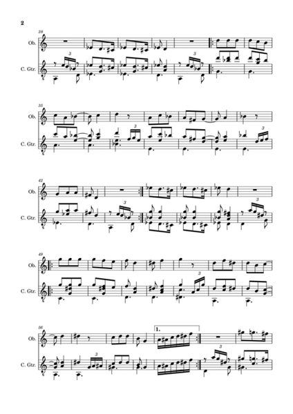 Spanish Popular Song - Anda Jaleo. Arrangement for Oboe and Classical Guitar. Score and Parts image number null
