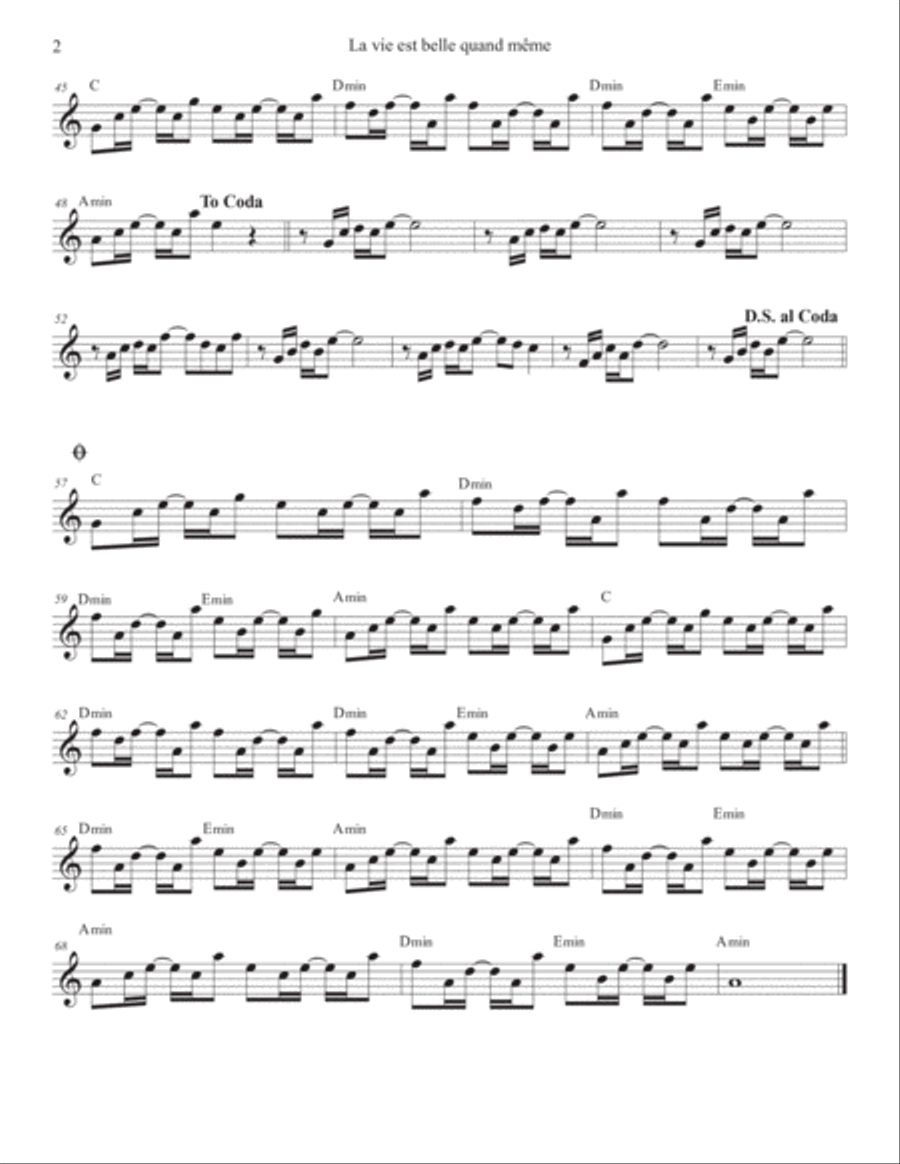La vie est belle quand même Electric Guitar scores gallery preview page 4