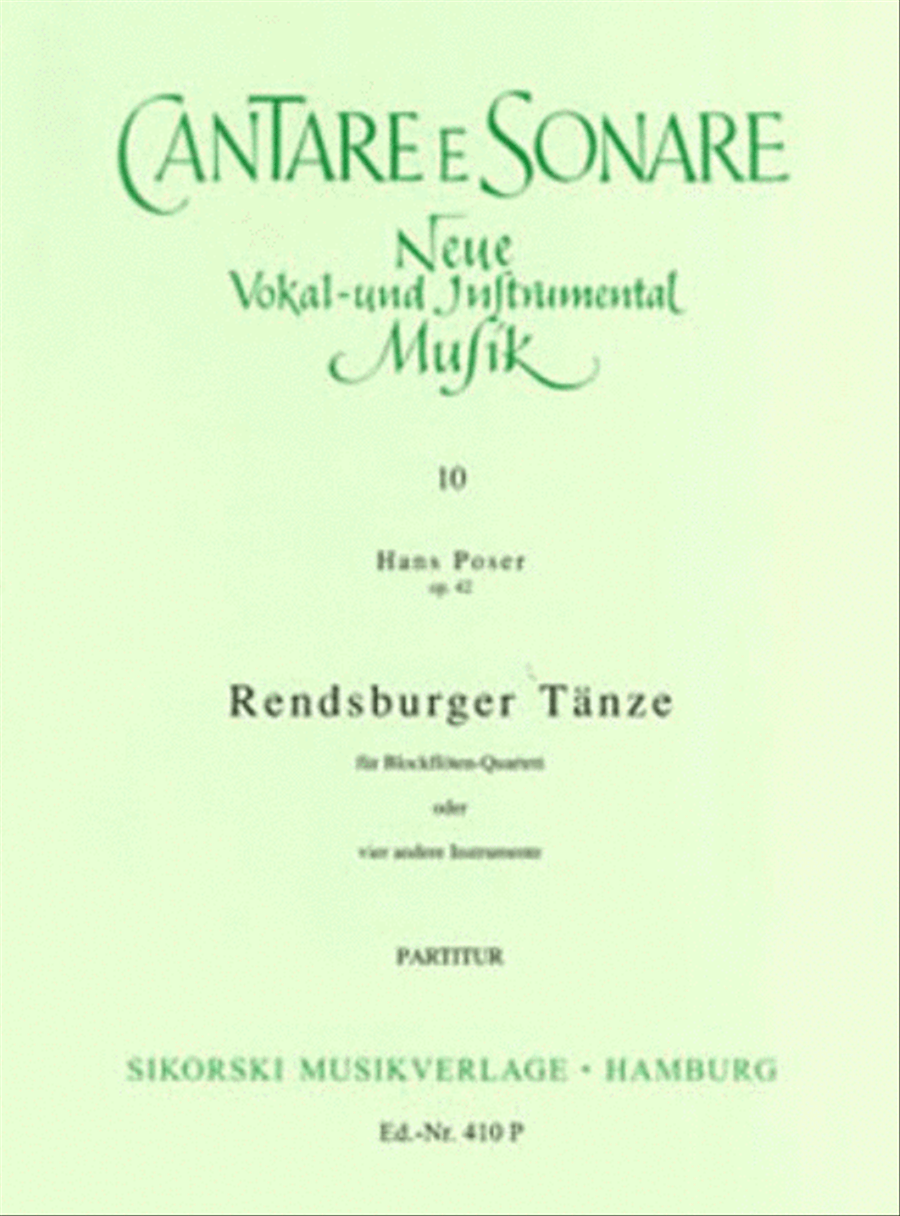 Rendsburger Tanze, Op. 42 Recorder scores gallery preview page 1