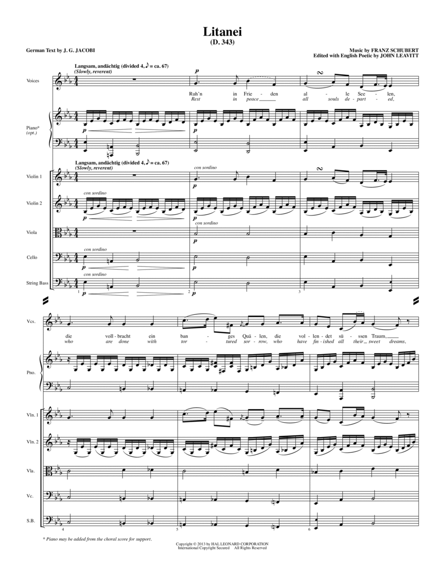 Litanei - Full Score