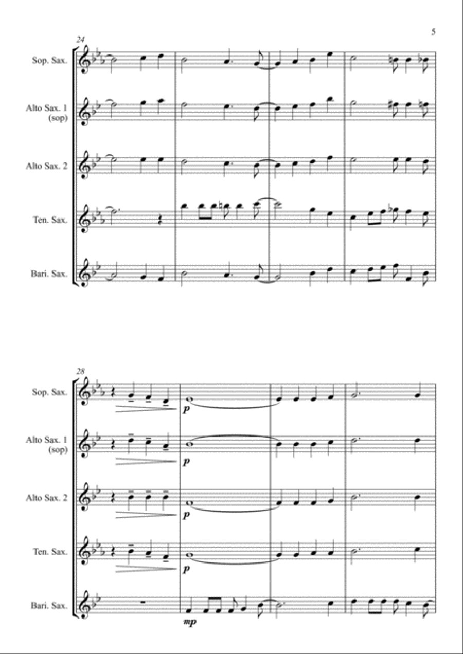 A Shining Light (This Little Light of Mine) - For Saxophone Quartet Saxophone Quartet scores gallery preview page 5