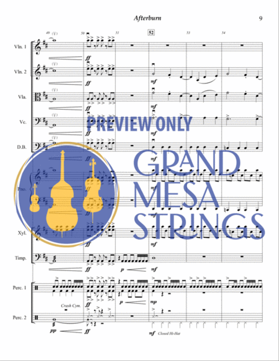Afterburn for Strings & Percussion String Orchestra scores gallery preview page 10