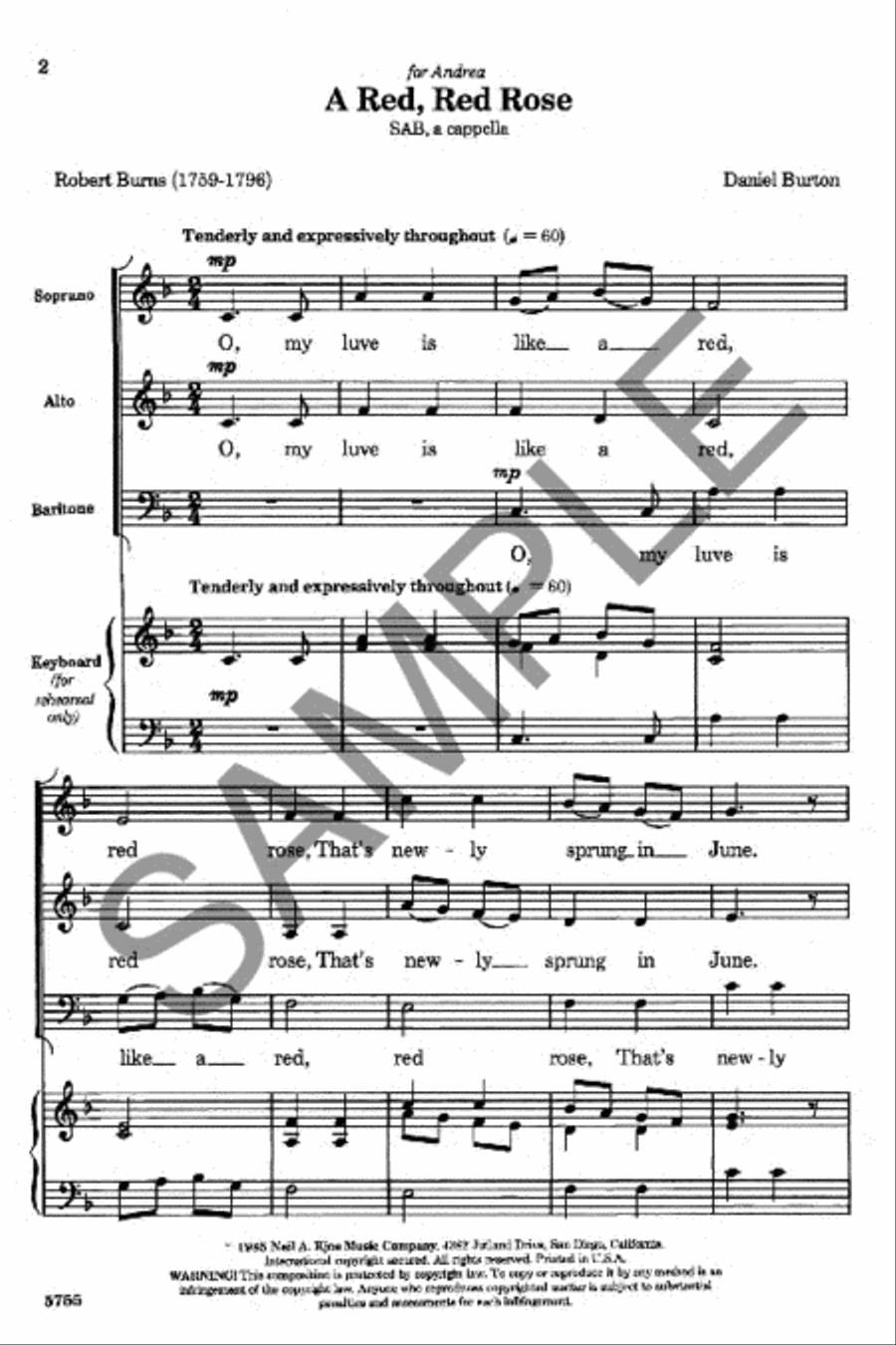 A Red, Red Rose A Red, Red Rose 3-Part scores gallery preview page 2