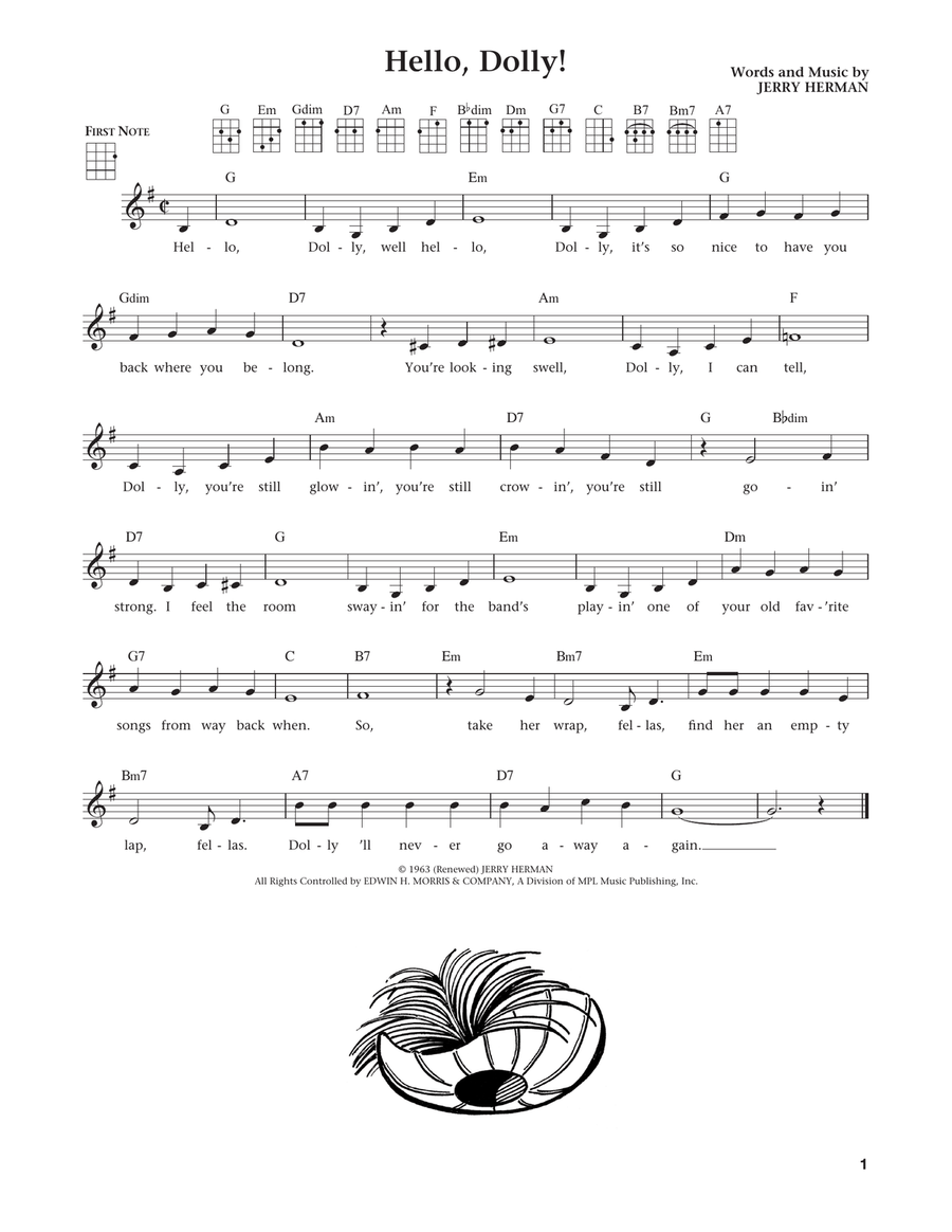 Hello, Dolly! (from The Daily Ukulele) (arr. Liz and Jim Beloff) Ukulele scores gallery preview page 1