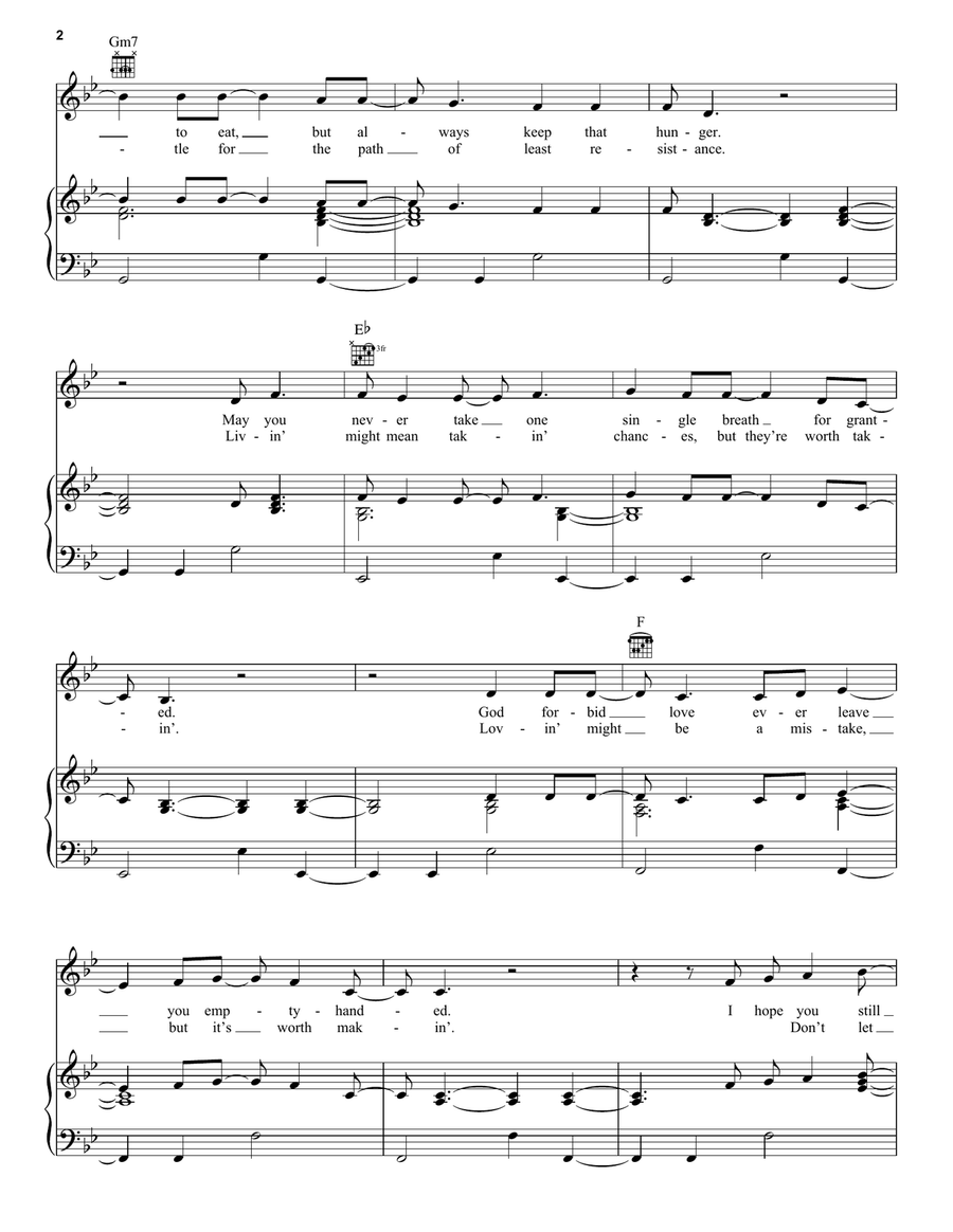 I Hope You Dance I Hope You Dance Piano, Vocal, Guitar scores gallery preview page 2