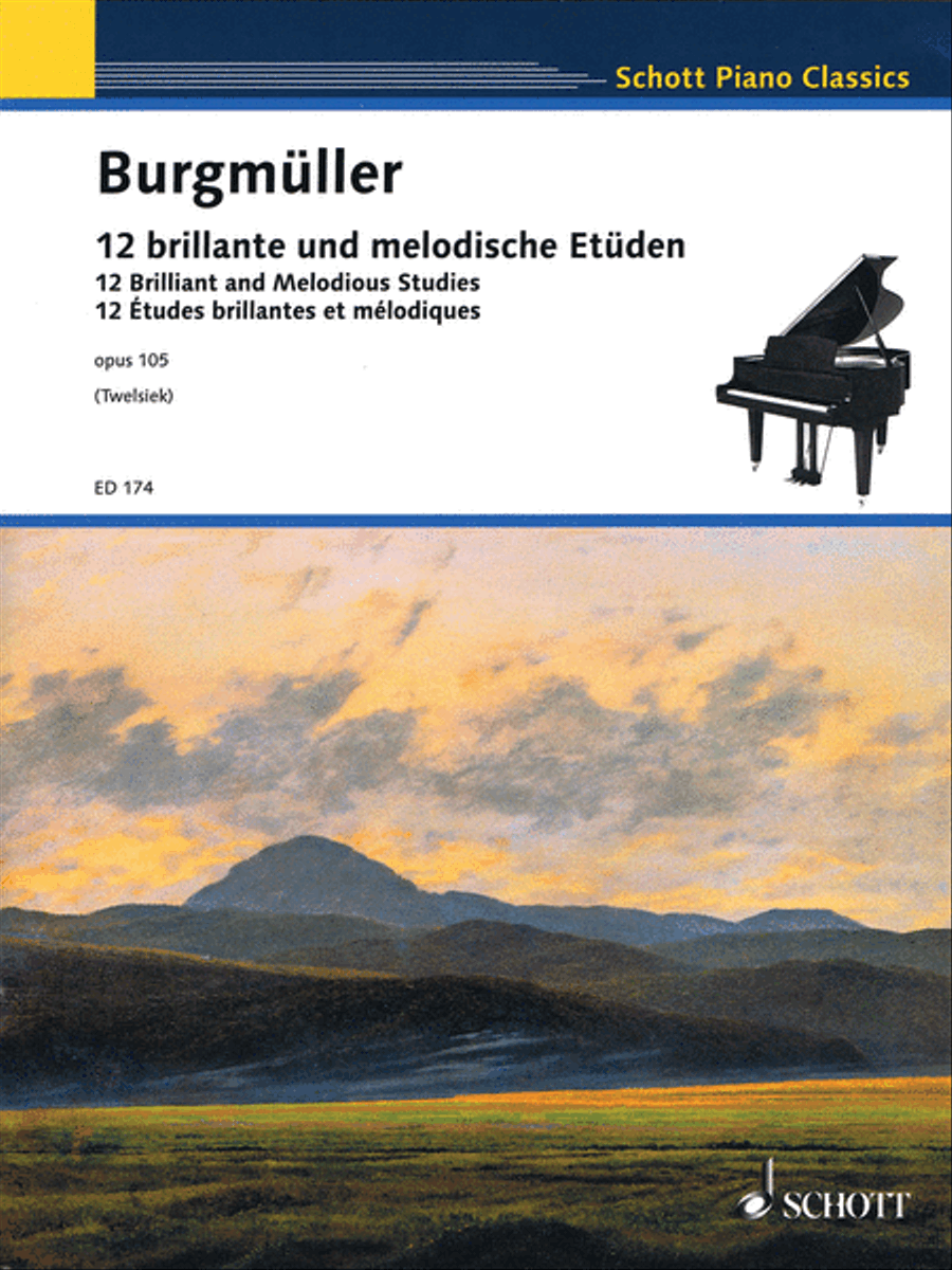 12 Brilliant and Melodious Studies, Op. 105 Piano Method scores gallery preview page 1