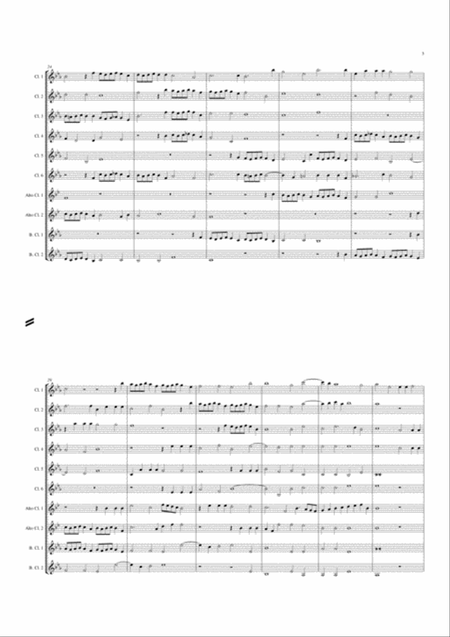 Canzon Duodecimi Toni A 10 Clarinet Choir scores gallery preview page 3