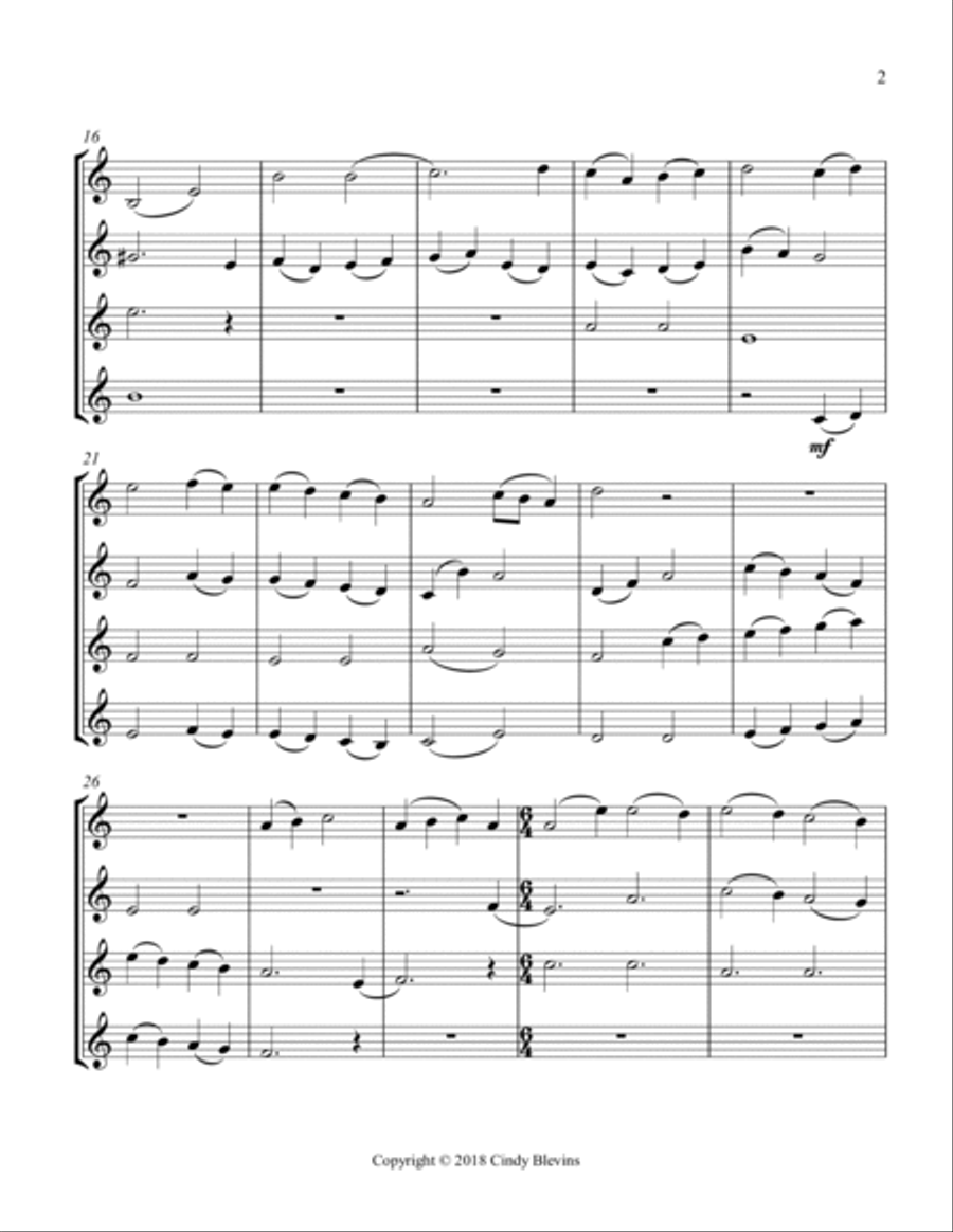 God Rest Ye Merry, Gentlemen, for Violin Quartet String Quartet scores gallery preview page 3