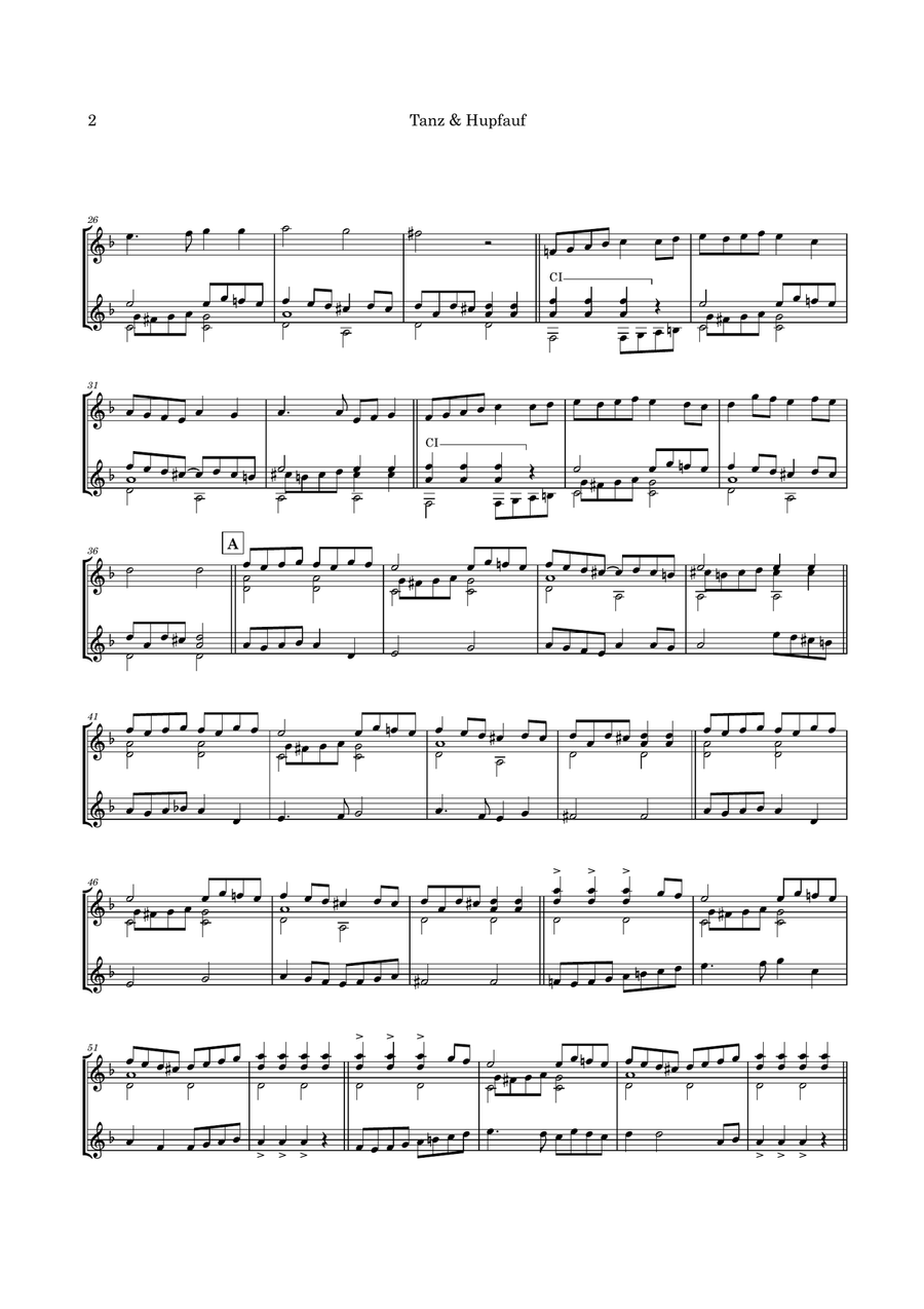 Tanz & Hupfauf (Dance of the Washerwoman+Hupfauf) - 2 guitars Acoustic Guitar scores gallery preview page 5
