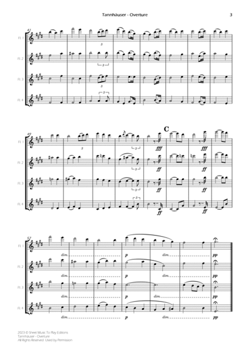 Tannhäuser (Overture) - Flute Quartet (Full Score and Parts) image number null