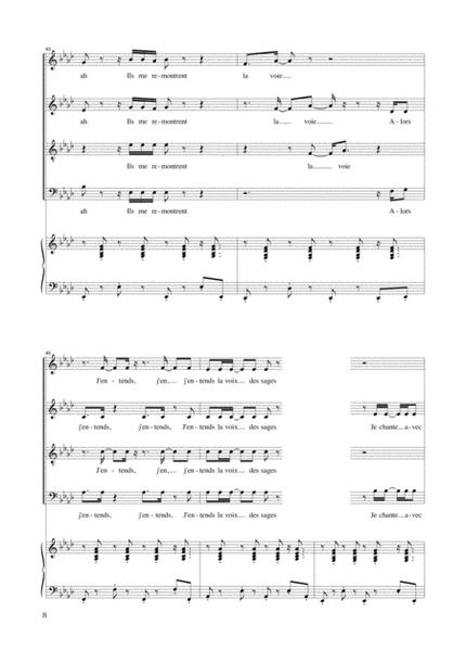 La Voix Des Sages - Bilquin - SATB Piano