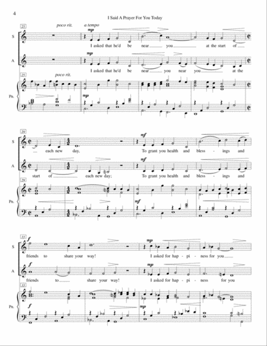 I Said a Prayer for You Today (SA) SA scores gallery preview page 4