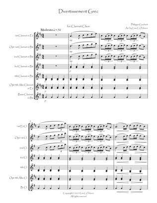 Divertissement Grec for Clarinet Choir