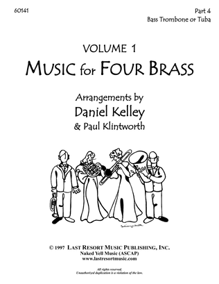 Book cover for Music for Four Brass - Volume 1 - Part 4 Bass Trombone or Tuba 60141