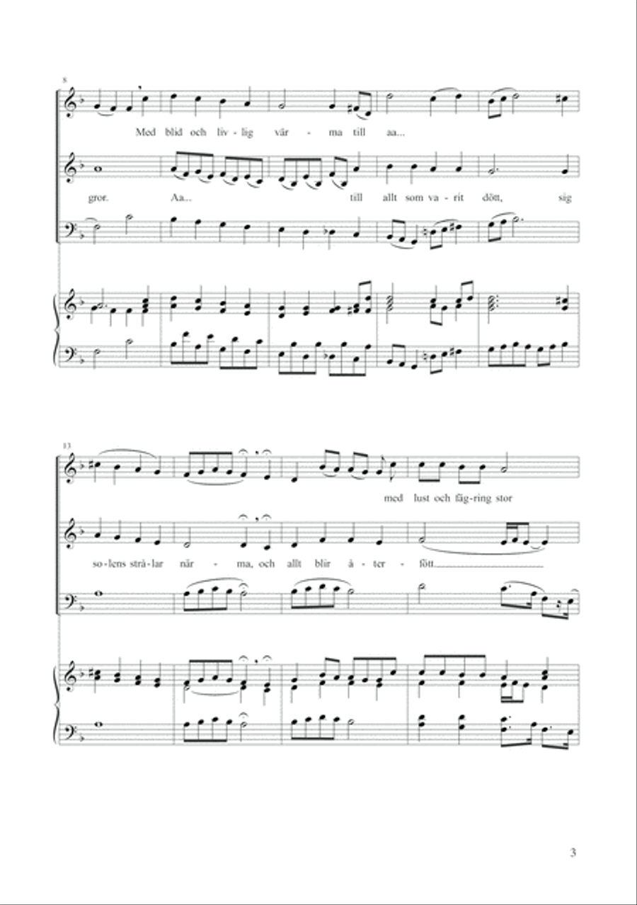 Den blomstertid nu kommer 3-Part scores gallery preview page 3