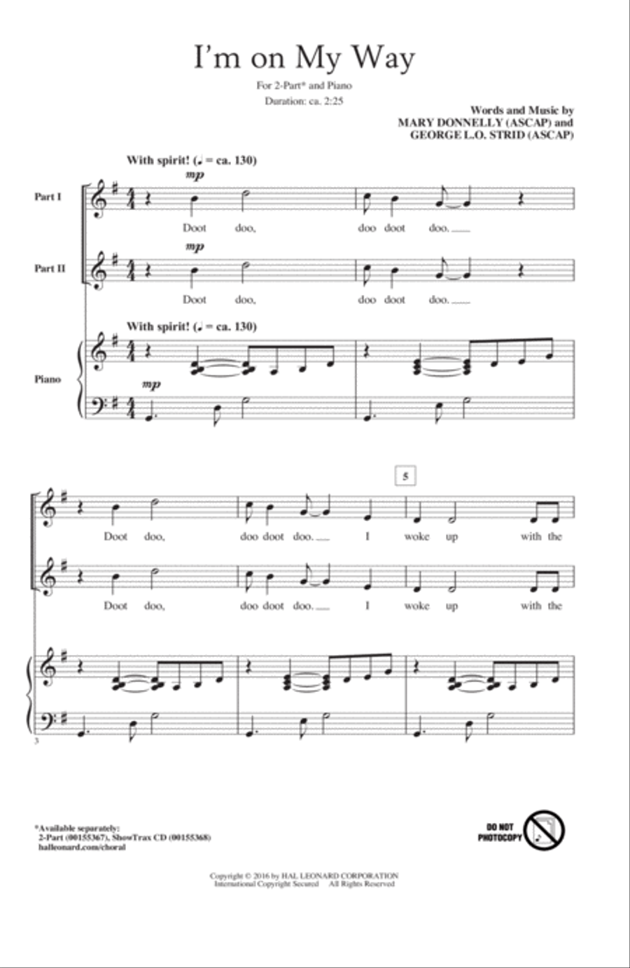 I'm On My Way 2-Part scores gallery preview page 1