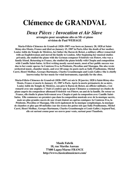 Deux Pièces : Invocation et Air Slave