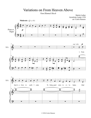 From Heaven Above to Earth I Come (SATB)
