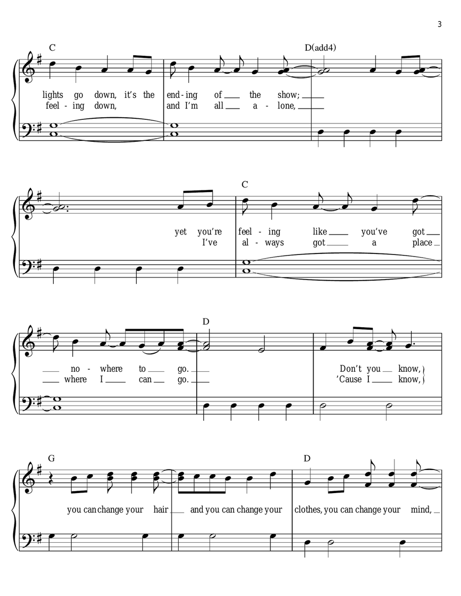 You'll Always Find Your Way Back Home Easy Piano scores gallery preview page 3