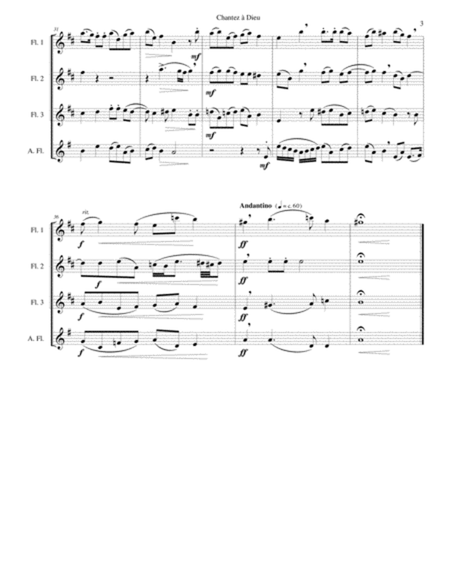 Chantez à Dieu for flute quartet (3 flutes and 1 alto flute) image number null