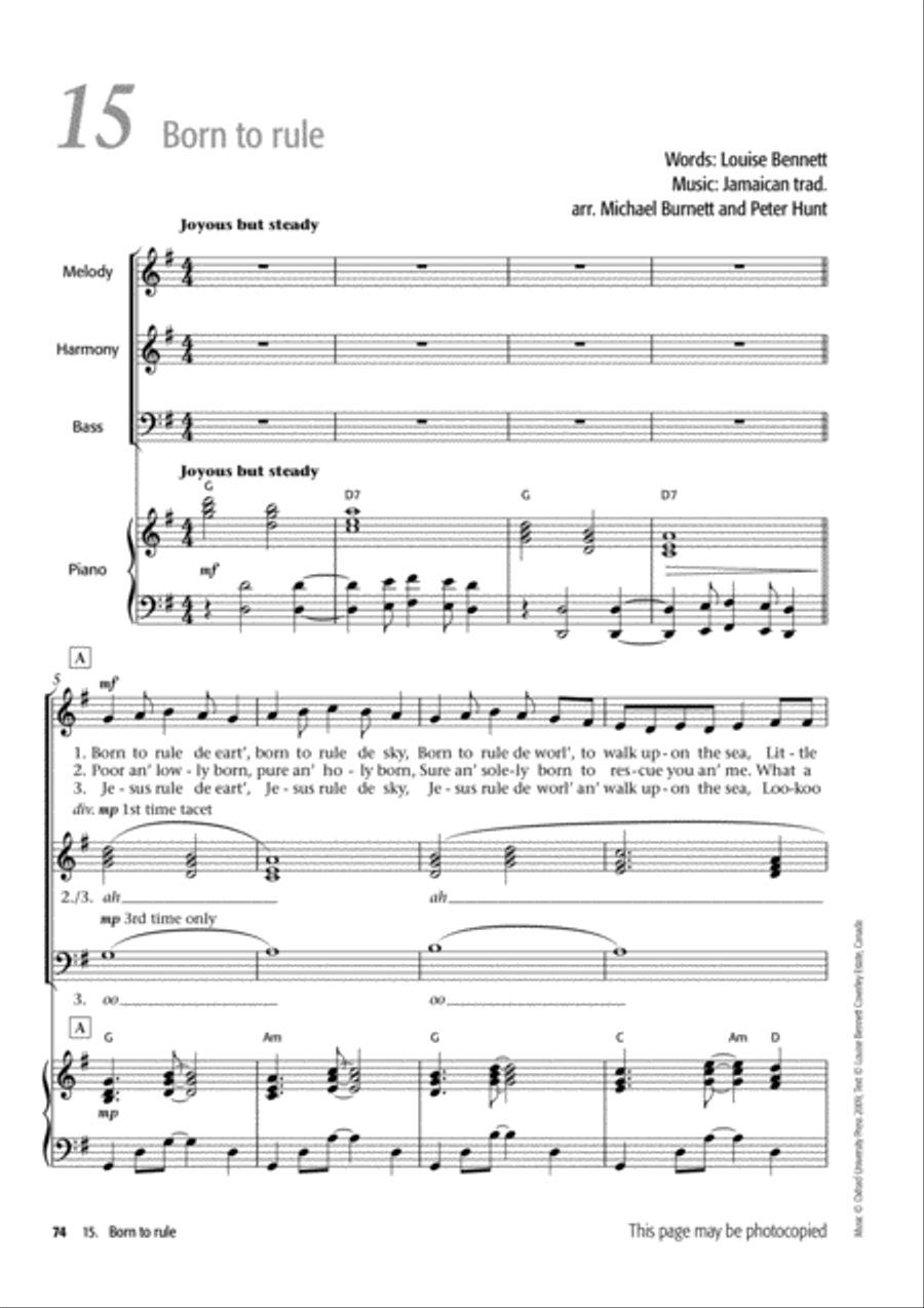 Jamaican Voiceworks 4-Part scores gallery preview page 8