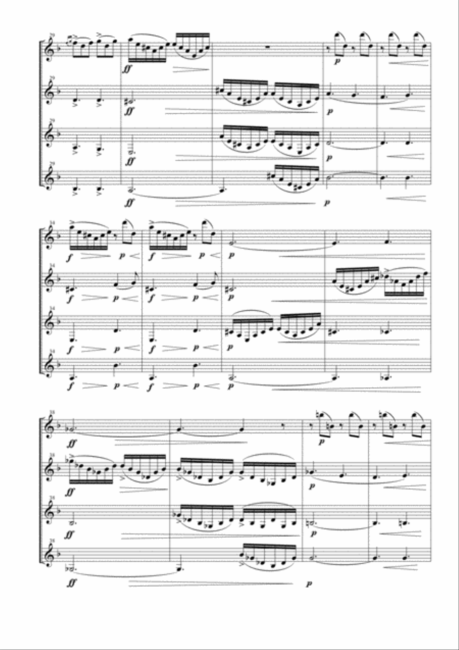 Peer Gynt Suite I for Clarinet Quartet Clarinet Quartet scores gallery preview page 5